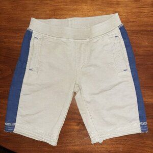Tea Collection Boys Sweat Shorts Size 4 Toddler Khaki Blue Pull On Comfy Casual